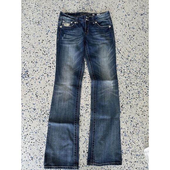 Miss Me Denim - MISS ME Blue Embellished Boot Cut Jeans JP5002-42 Flaws Read Size 30